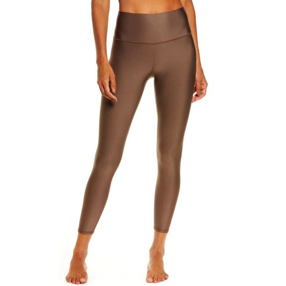 ALO Yoga Pants - Alo 7/8 High-Waist Airlift Leggings Hot Cocoa Brown Hi-Rise Waisted Tights Pants